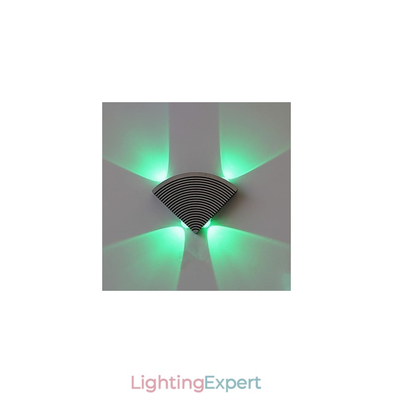 Fan Wall Lamp Four Lights Green Aluminium Acrylic