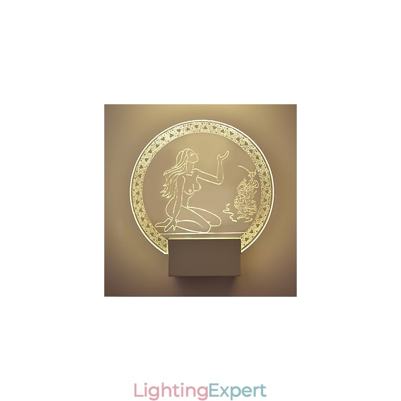 Acrylic Wall Lamp PVC Lamp Light Chip Modern Contemporary Metal 5W