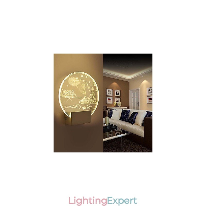 Acrylic Wall Lamp PVC Lamp Light Modern Contemporary Metal