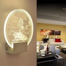 Acrylic Wall Lamp PVC Lamp Light Modern Contemporary Metal