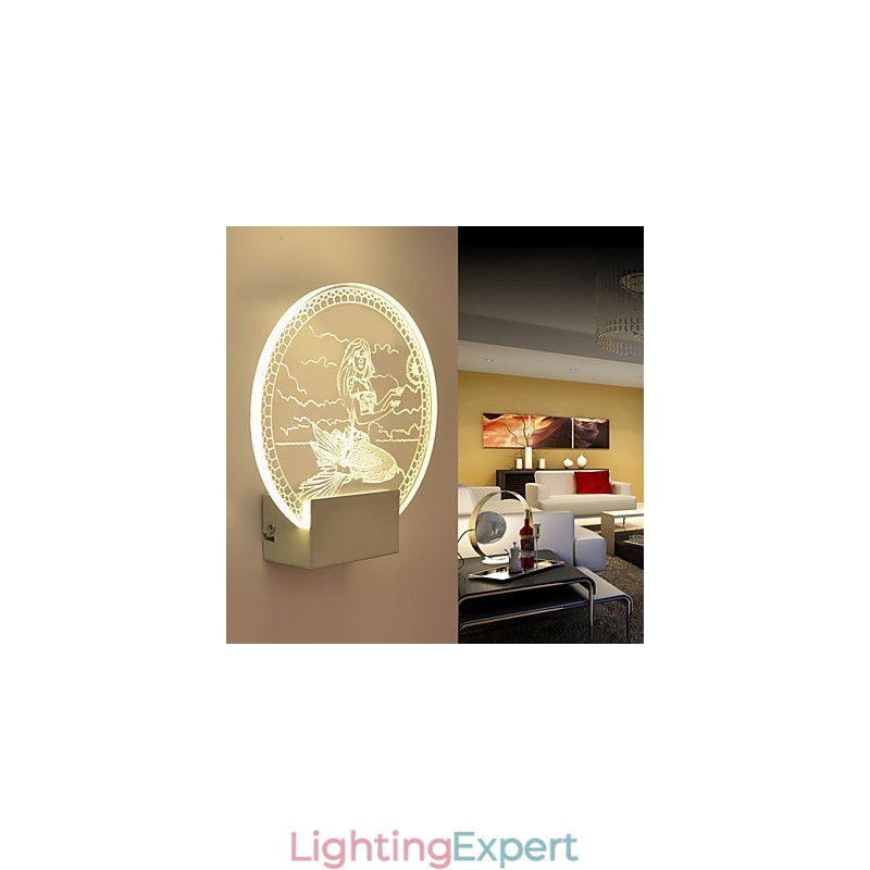 Acrylic Wall Lamp PVC Lamp Light Modern Contemporary Metal