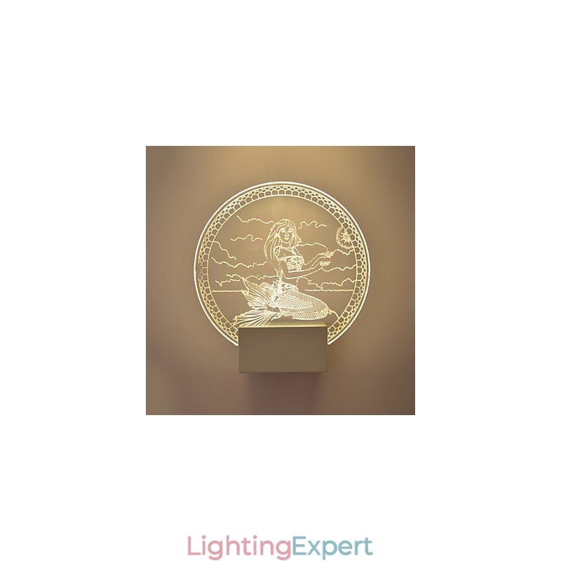 Acrylic Wall Lamp PVC Lamp Light Modern Contemporary Metal