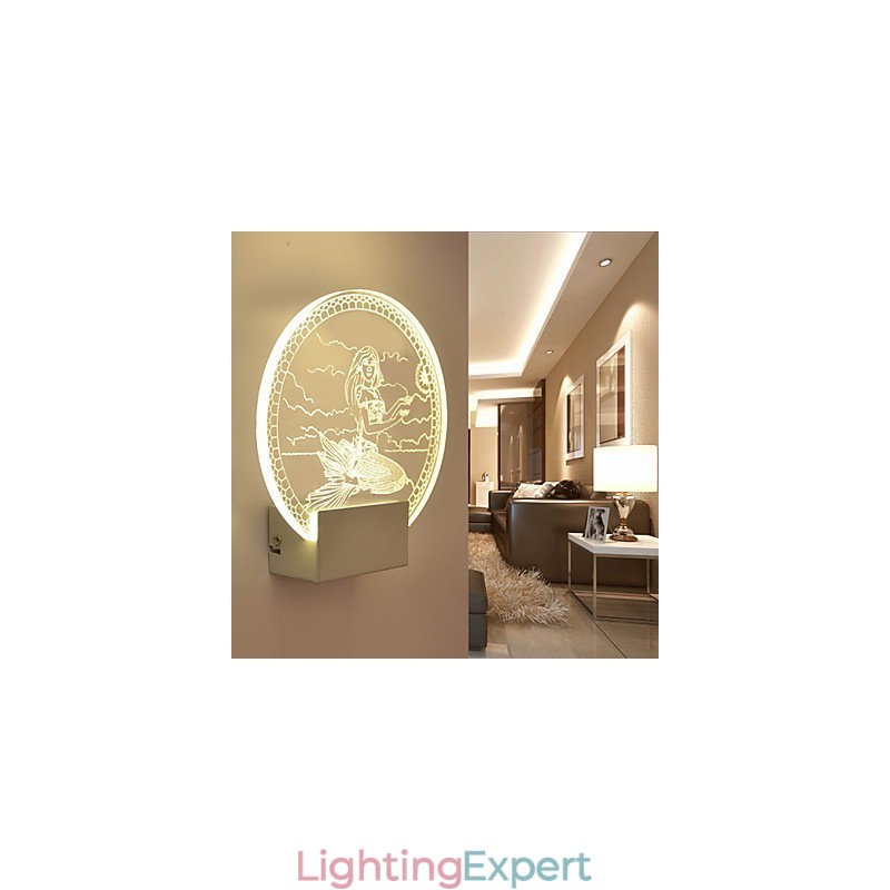 Acrylic Wall Lamp PVC Lamp Light Modern Contemporary Metal