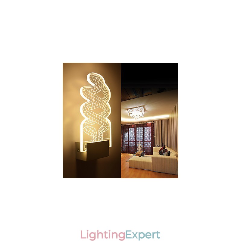 Acrylic Wall Lamp PVC Lamp Light Chip Modern Contemporary Metal