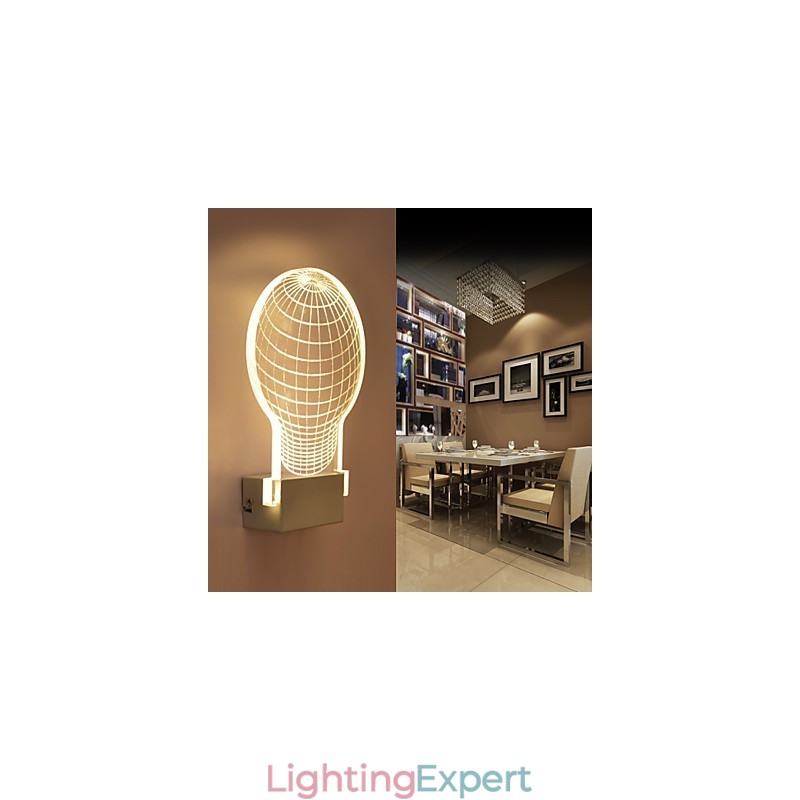 Acrylic Wall Lamp PVC Lamp Light Chip Modern Contemporary Metal