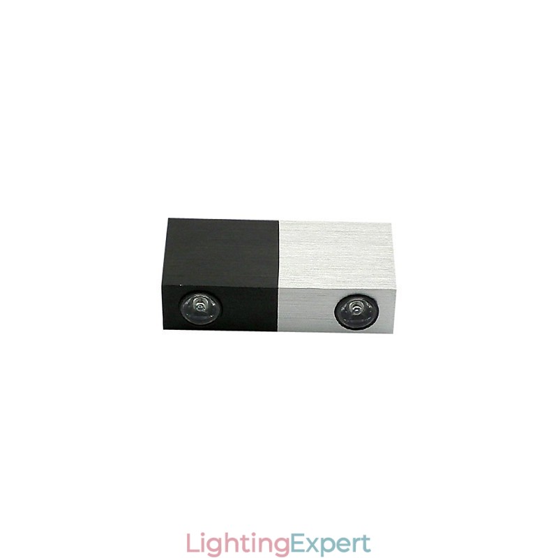Modern Wall Light with Half Silver Half Black Chic Design Cubic Body 2 s