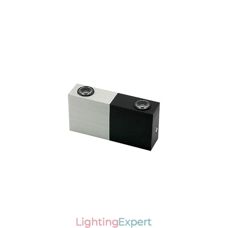 Modern Wall Light with Half Silver Half Black Chic Design Cubic Body 2 s