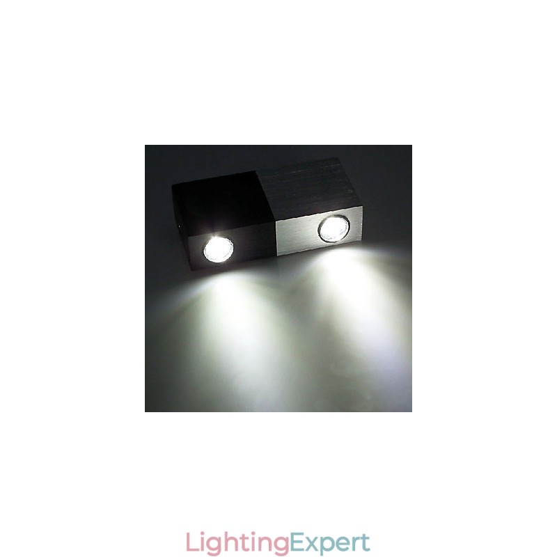 Modern Wall Light with Half Silver Half Black Chic Design Cubic Body 2 s