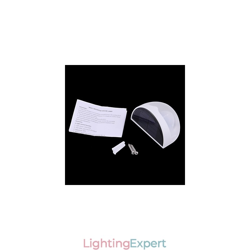 Solar Powered Waterproof IP55 Lamp White + Black