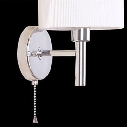 Stylish Metal and Fabric Wall Light with 1 Light in White Cylinder Feature