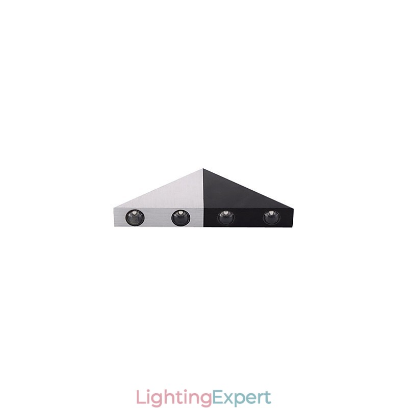 Modern Wall Light with Black and Silver Color Chic Triangle Style Design