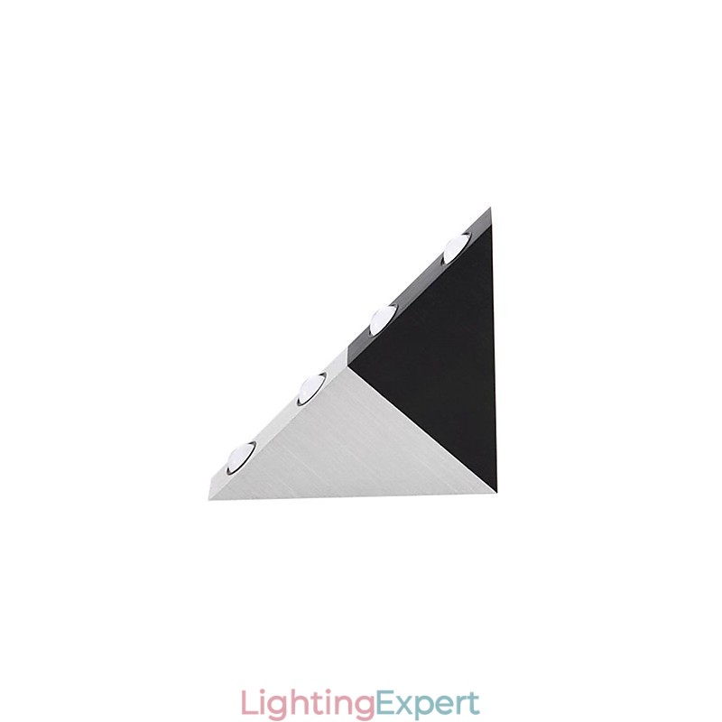 Modern Wall Light with Black and Silver Color Chic Triangle Style Design