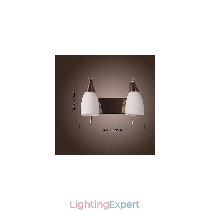 2 Light Wall Light in White Shade