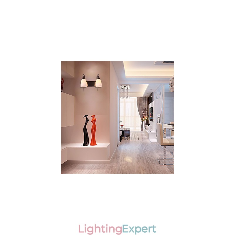 2 Light Wall Light in White Shade