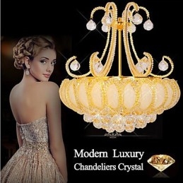 Modern Luxury Chandelier Crystal Pendant Light Diameter 50CM Contains 8 Bulbs