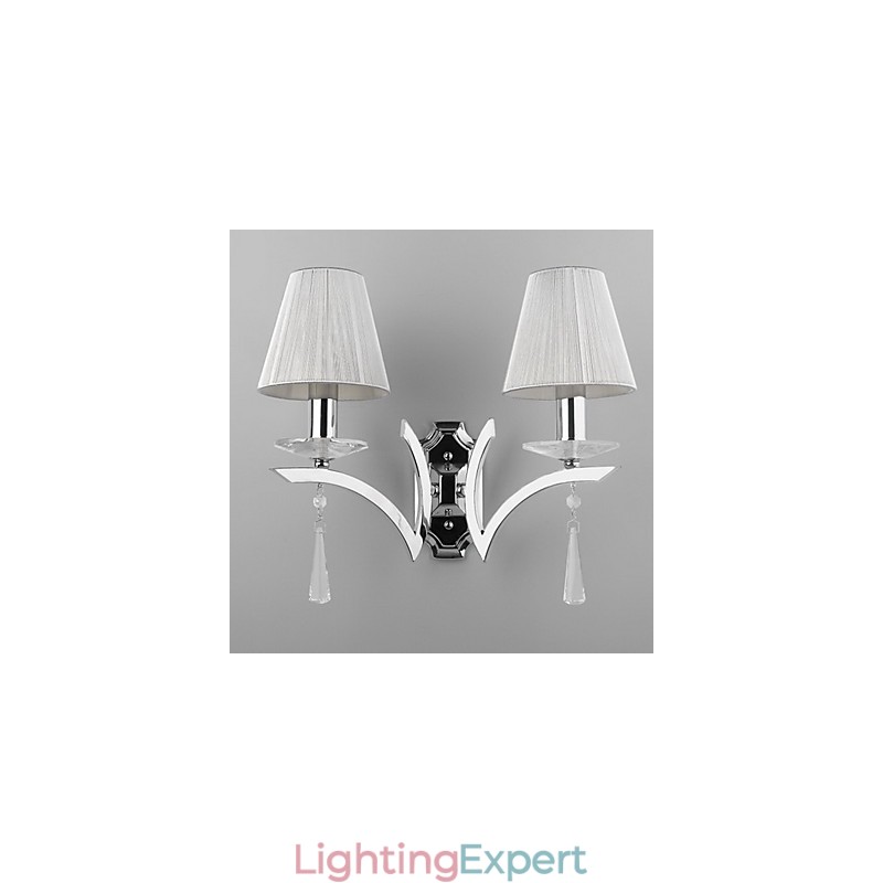 Elegant Wall Light with 2 Lights Crystal Drops Decorated