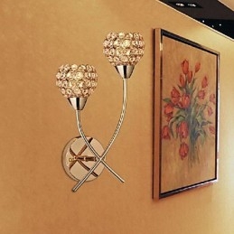 Crystal Golden Wall Light In 2 Light