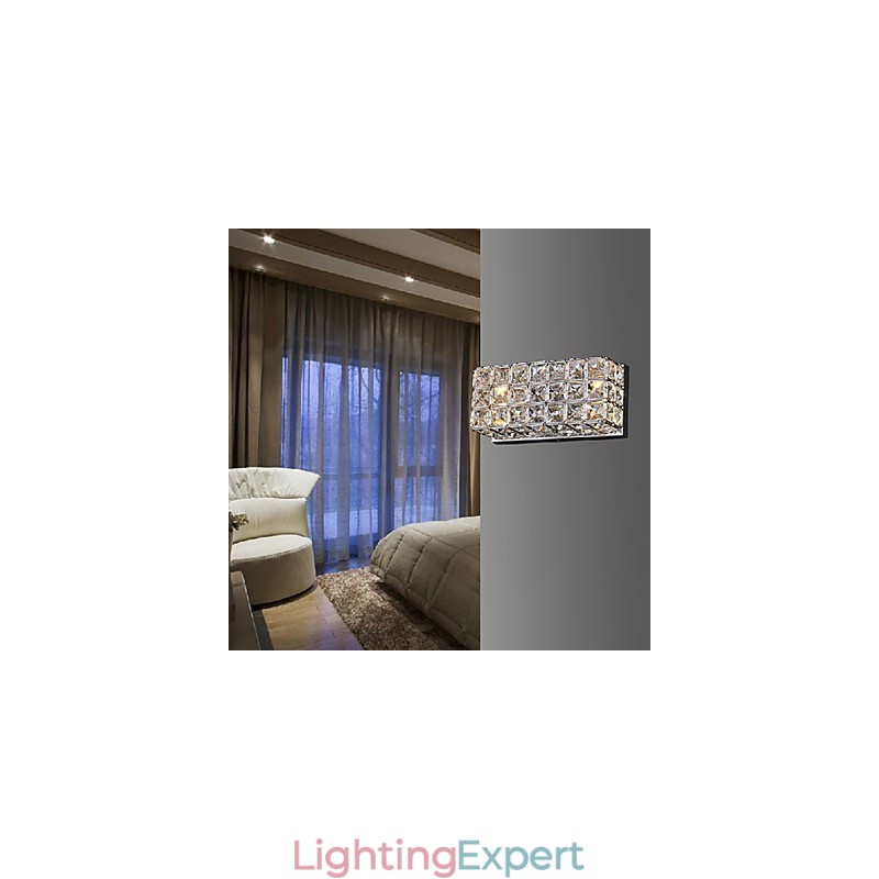 Crystal Square Wall Light In Electroplating Process