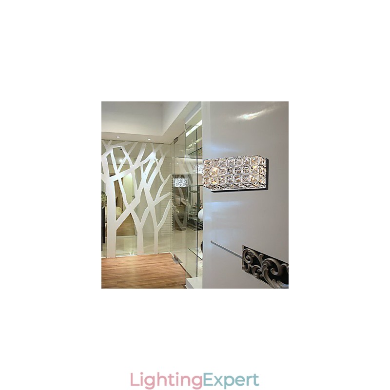 Crystal Square Wall Light In Electroplating Process