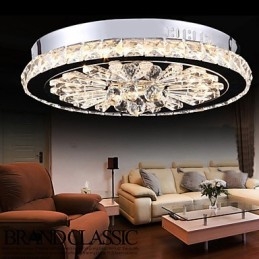 Crystal Flush Mount Modern Contemporary Living Bed Dining Kids Metal