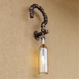 Retro American Village Creative Industry Wind Designer Water Bottle Wall Lamp Wall Light Amber