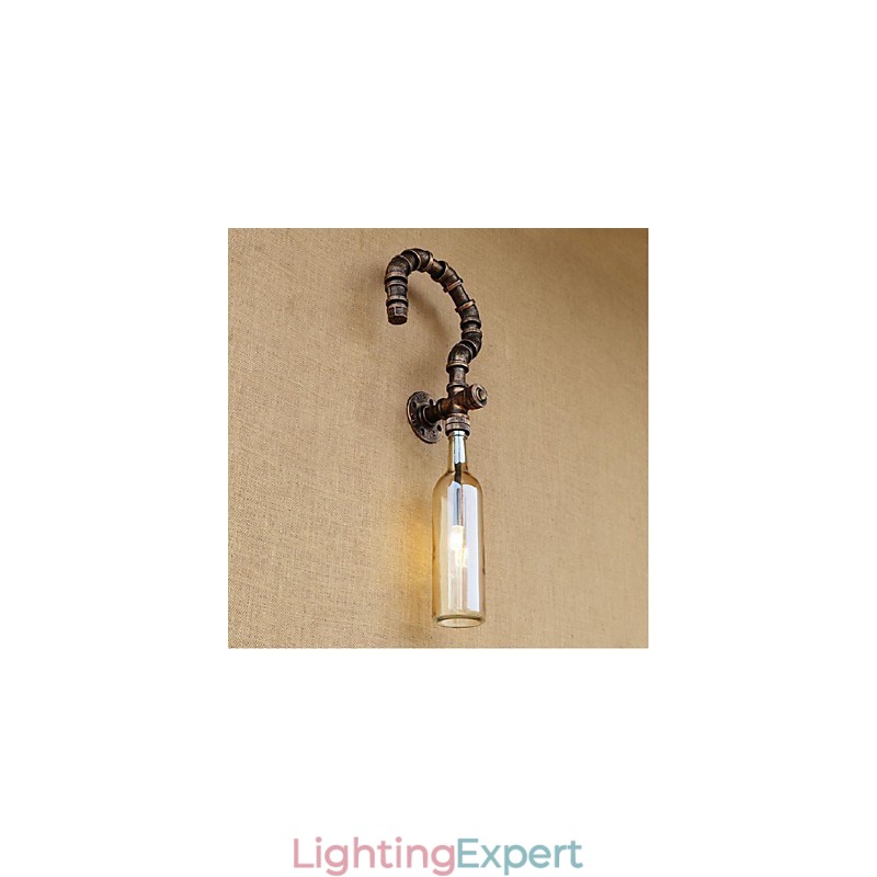 Retro American Village Creative Industry Wind Designer Water Bottle Wall Lamp Wall Light Amber