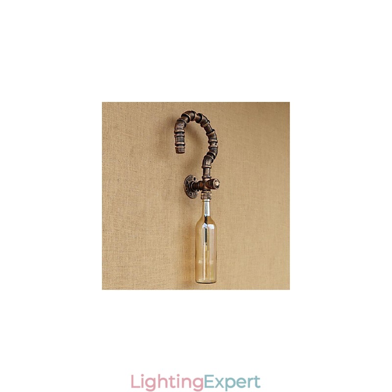 Retro American Village Creative Industry Wind Designer Water Bottle Wall Lamp Wall Light Amber