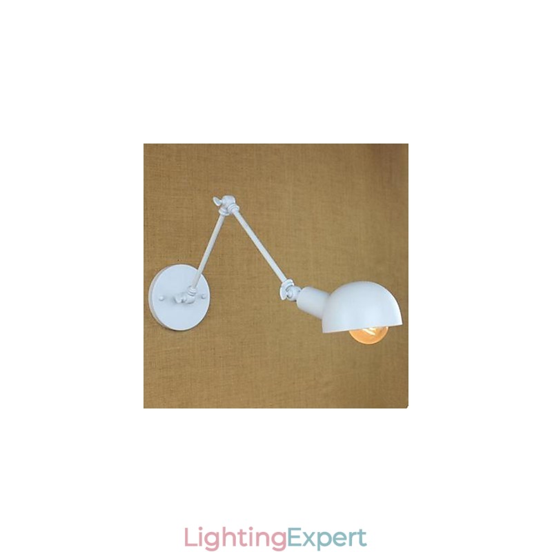 White Double Festival Wall Lamp Wrought Iron Long Arm