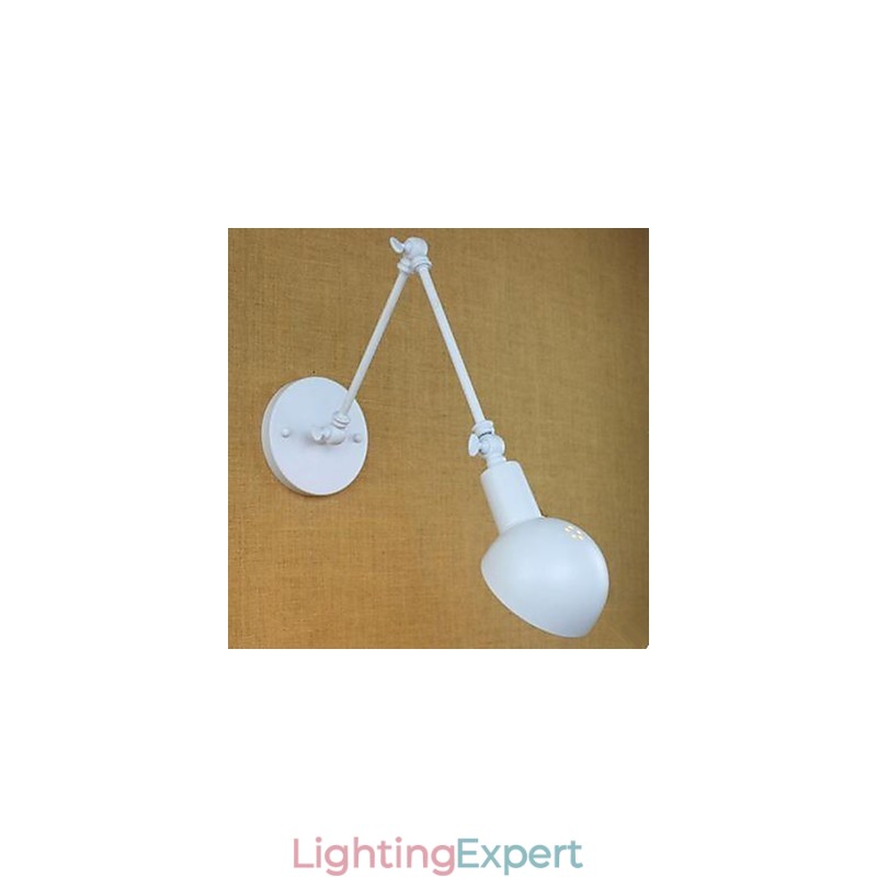 White Double Festival Wall Lamp Wrought Iron Long Arm