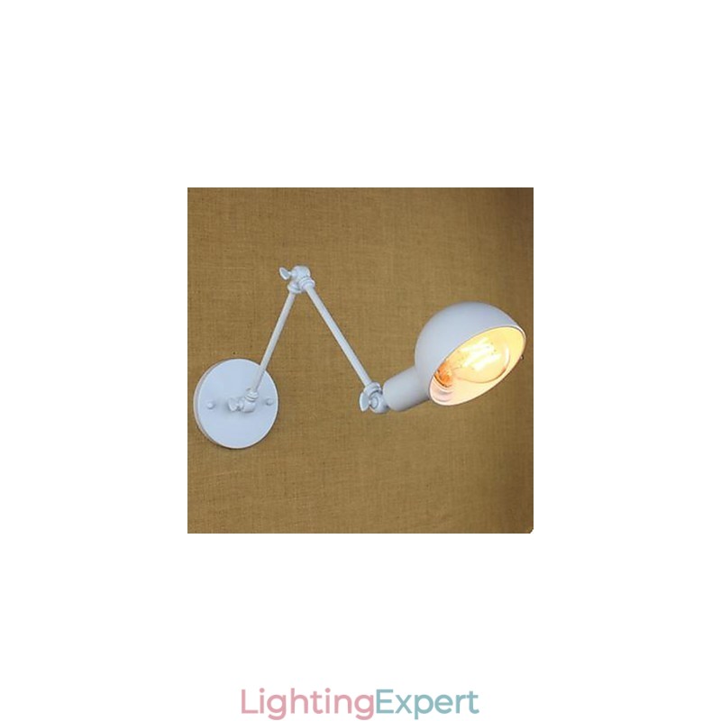 White Double Festival Wall Lamp Wrought Iron Long Arm