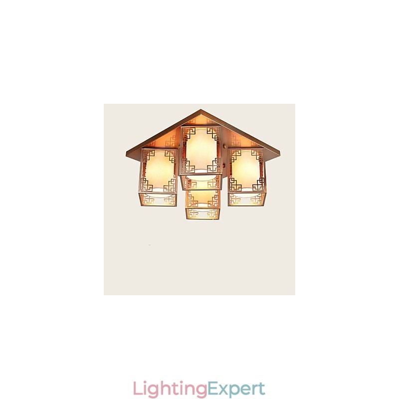 A Chinese Style Lamps Iron Ceiling Lighting Atmosphere