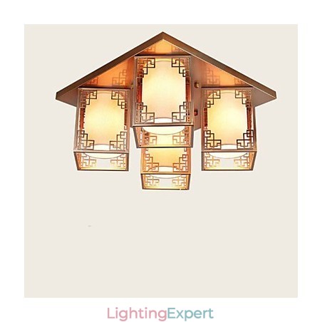 A Chinese Style Lamps Iron Ceiling Lighting Atmosphere
