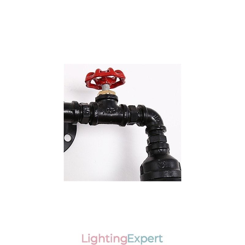 Vintage Industrial Pipe Wall Lights Black Creative Lights Restaurant Cafe Bar Decoration lighting With 2 Light Painted Finish