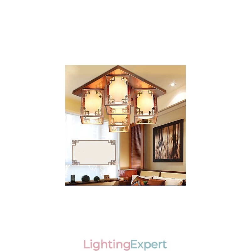 A Chinese Style Lamps Iron Ceiling Lighting Atmosphere