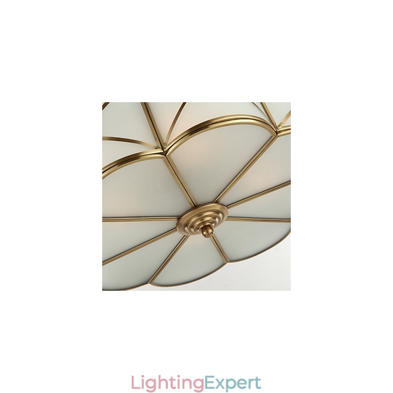 Traditional Classic Rustic Lodge Brass Metal Flush Mount