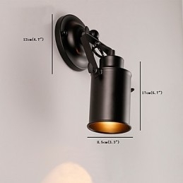 Vintage Black Metal Loft Wall Sconce Living Room Dining Room Hallway Cafe Bars Bar Wall Lamp