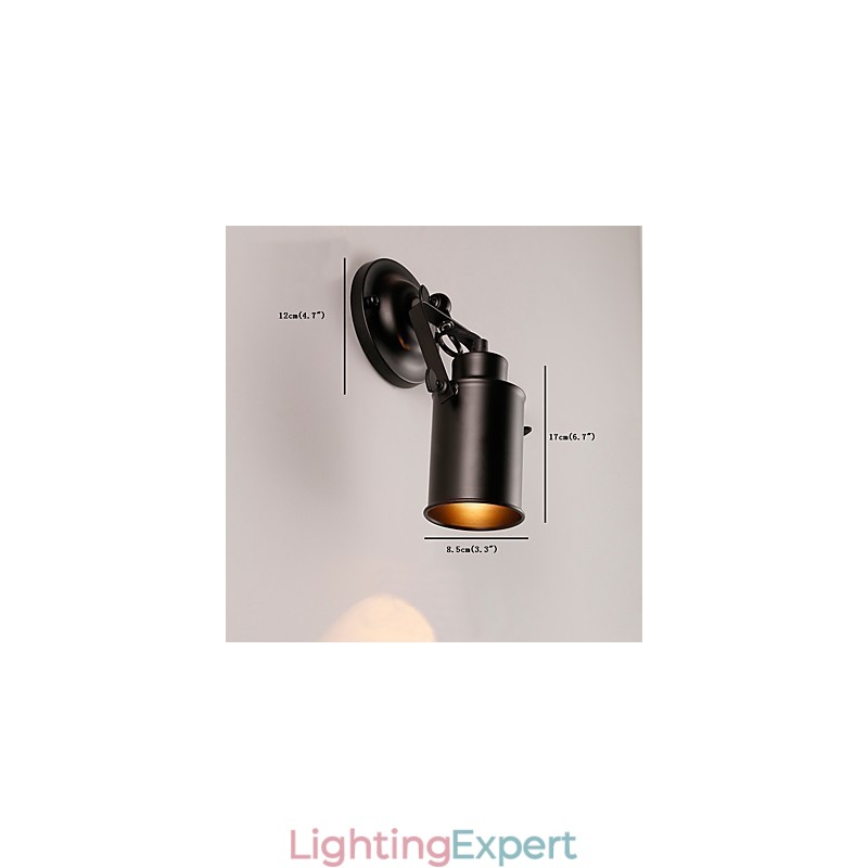 Vintage Black Metal Loft Wall Sconce Living Room Dining Room Hallway Cafe Bars Bar Wall Lamp