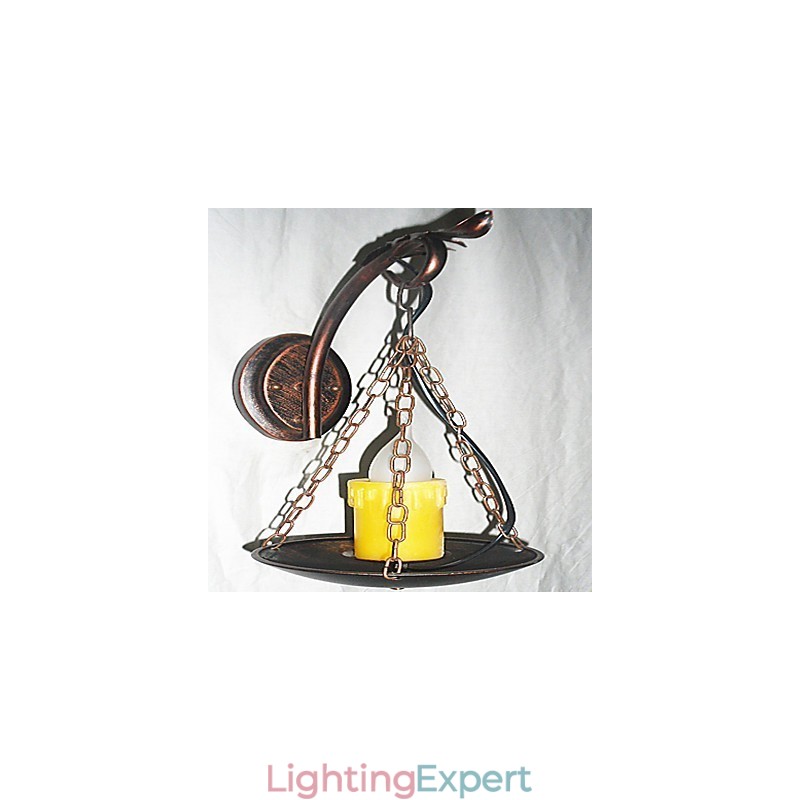 Rustic Lodge Painting Feature for Mini Style Uplight Wall Sconces Wall Light