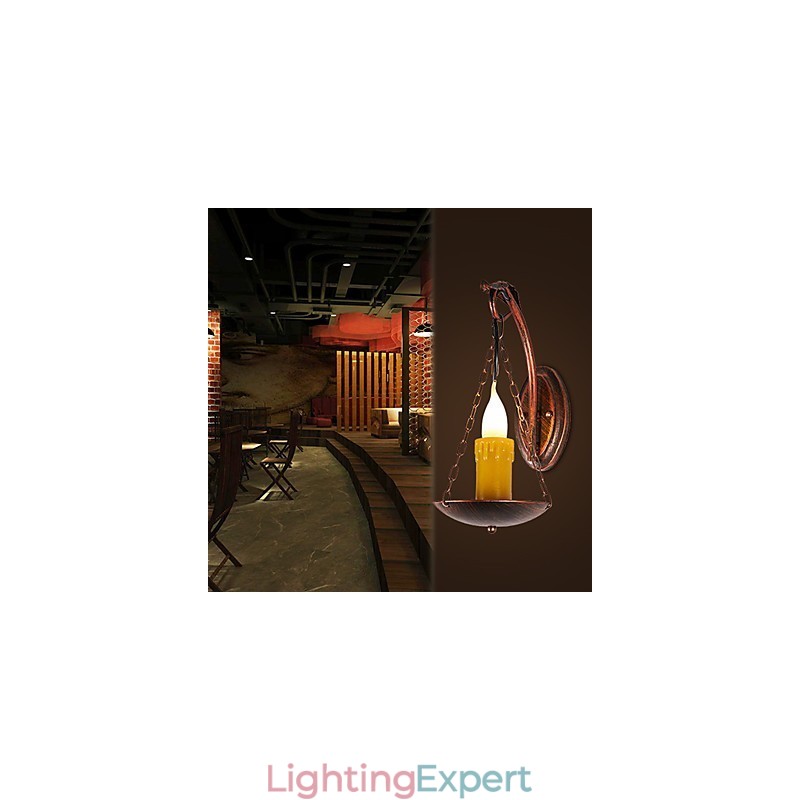 Rustic Lodge Painting Feature for Mini Style Uplight Wall Sconces Wall Light