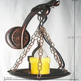 Rustic Lodge Painting Feature for Mini Style Uplight Wall Sconces Wall Light