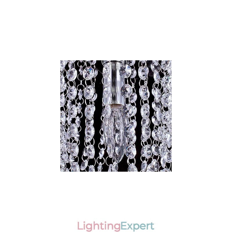 1 Light Chrome Modern K9 Transparent Crystal Chandelier with 1 Bulb