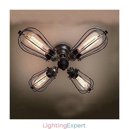Vintage Mini Style Painting Metal Flush Mount