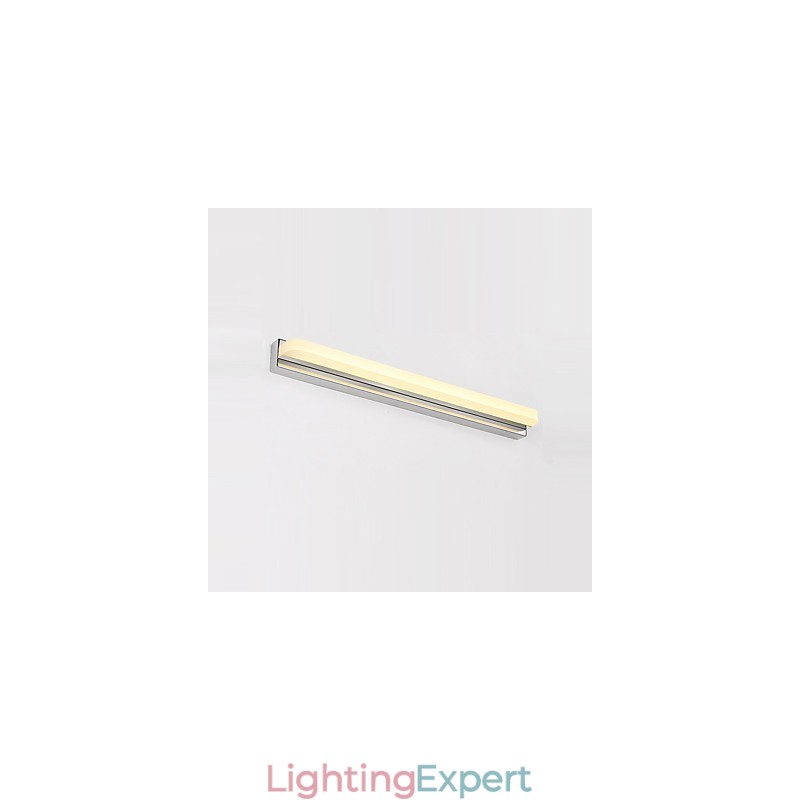 Integrated Modern Contemporary Chrome Feature for Ambient Light Bathroom Lighting Wall Light
