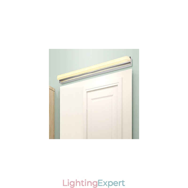 Integrated Modern Contemporary Chrome Feature for Ambient Light Bathroom Lighting Wall Light