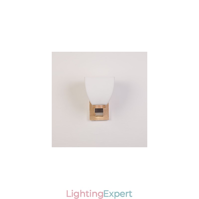 Simple Wall Lamp Bedside Desk Lamp With Glass Shade and Solid Wood for Bedroom Dresser Living Room Baby Room College Dorm Coffee Table Bookcas