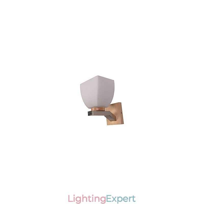 Simple Wall Lamp Bedside Desk Lamp With Glass Shade and Solid Wood for Bedroom Dresser Living Room Baby Room College Dorm Coffee Table Bookcas