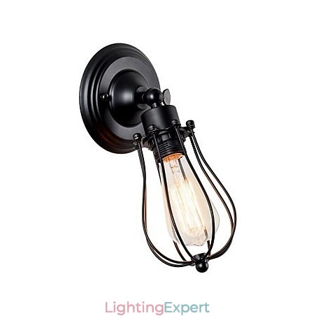 Vintage Wall Light Industrial Wall Sconce Black Metal Wire Caged Wall Light Vintage Wall Light Industrial Wall Sconce Black Metal Wire Caged Wall Light