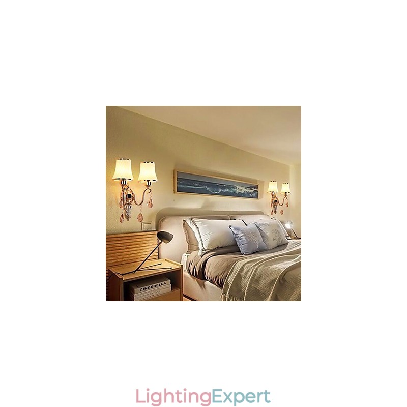 Modern Contemporary Electroplated Feature for Crystal Eye Protection Ambient Light Wall Lights