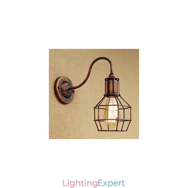 Iron Art Long Arm Nostalgic And Retro Creative Character Rust Color Study Sitting Room Head Of The American Wall Lamp