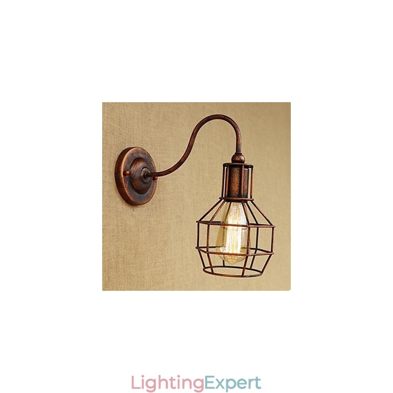 Iron Art Long Arm Nostalgic And Retro Creative Character Rust Color Study Sitting Room Head Of The American Wall Lamp